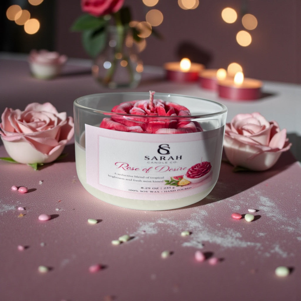 Love & Glow Valentine Gift Box – Luxury Candle Gift Set for Her, Romantic Valentine’s Day Box, Handmade Soy Candles