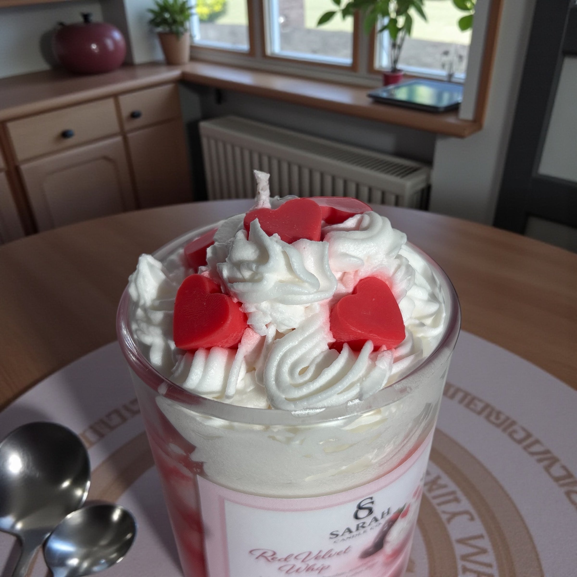 Red Velvet Whip-Romantic Dessert Soy Candle, Whipped Wax, Sweet Valentine Gift
-8oz