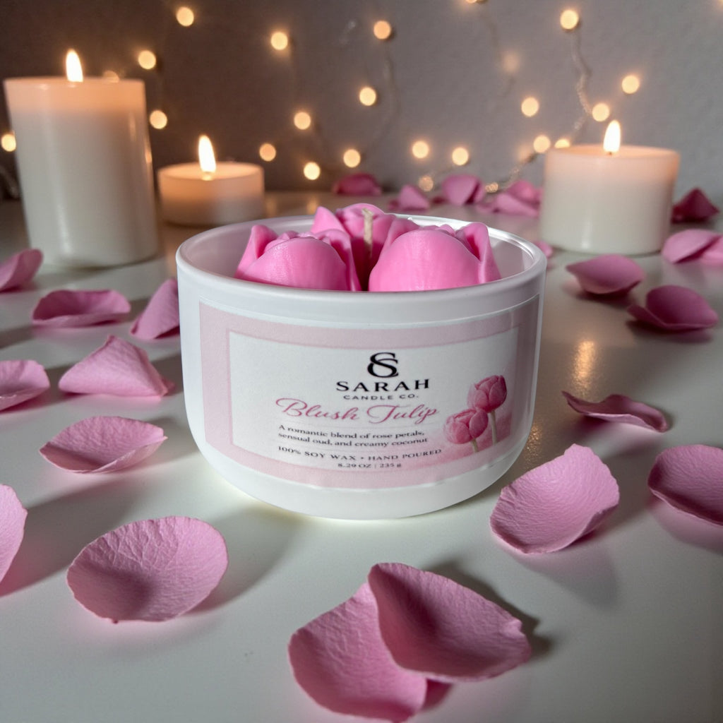 Love & Glow Valentine Gift Box – Luxury Candle Gift Set for Her, Romantic Valentine’s Day Box, Handmade Soy Candles