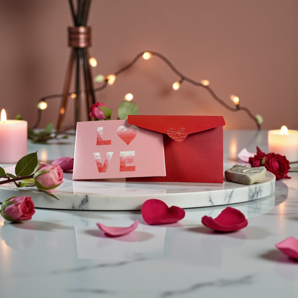 Love & Glow Valentine Gift Box – Luxury Candle Gift Set for Her, Romantic Valentine’s Day Box, Handmade Soy Candles