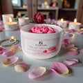 Blush Bloom – Romantic Rose Soy Candle, Handmade Floral Valentine Candle
-8.29oz