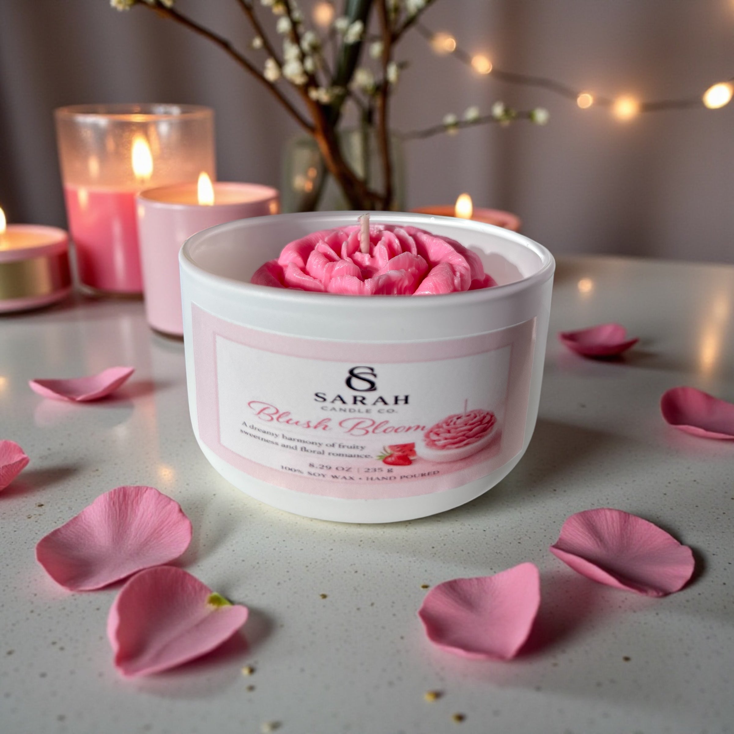 Love & Glow Valentine Gift Box – Luxury Candle Gift Set for Her, Romantic Valentine’s Day Box, Handmade Soy Candles